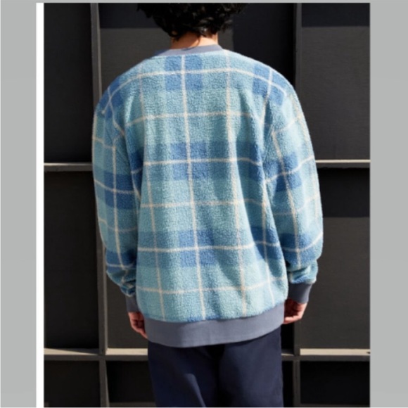 Blue Plaid Sherpa Crew - Picture 3 of 7